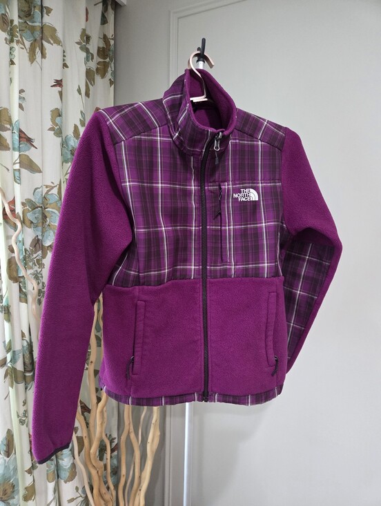 The North Face Tops - The North Face Magenta Fleece Jacket with Logo Patch Women's Sz.S